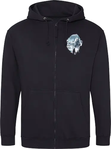 Mystical Winter - lion, white witch, winter, löwe, aslan, cupboard, schrank, fantasy, märchen, lucy - Hoodie Jacke
