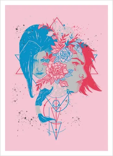 Sister's Blossom - League, Legends, gaming, Vi, Powder - Kunstdruck