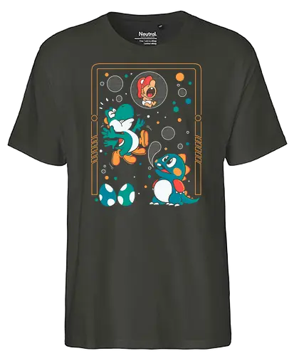 Wrong Game - bubble bobble, dino, mario, mashup, oh no - Fairtrade T-Shirt