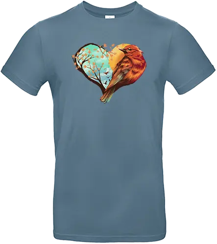 Love Bird - love, liebe, art, illustration, bird, vogel, nature, natur, freedom - Standard T-Shirt