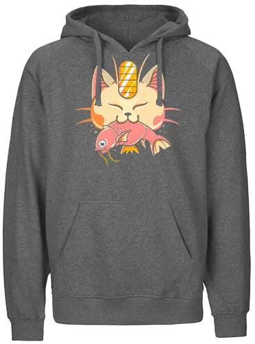 Breakfast - cat, katze, pocket, monster, breakfast - Fairtrade Hoodie