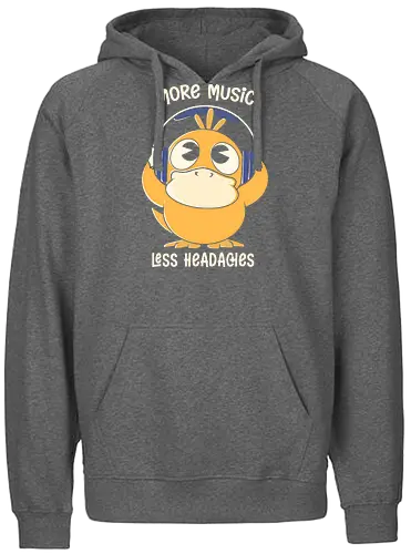 More Music - music, duck, pocket, monster - Fairtrade Hoodie