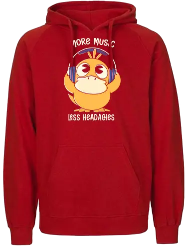 More Music - music, duck, pocket, monster - Fairtrade Hoodie