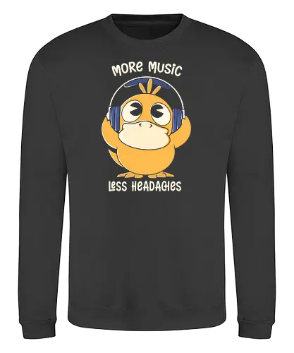 More Music - music, duck, pocket, monster - Sweatshirt