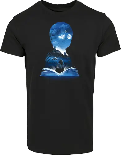 First Book of Magic - magic, magie, wizard, school, wizardry, witch, hexe, zauberer, schule, owl, eule, schloss, castle - Hausmarke Shirt