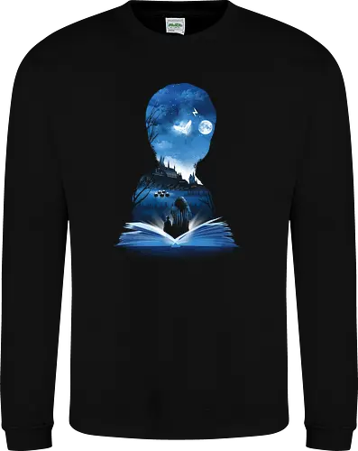 First Book of Magic - magic, magie, wizard, school, wizardry, witch, hexe, zauberer, schule, owl, eule, schloss, castle - Sweatshirt