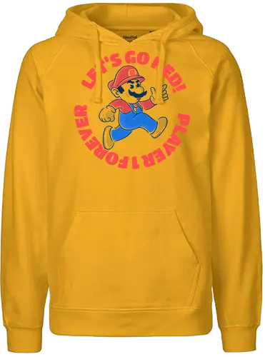 Go Red - mario, plumber, player - Fairtrade Hoodie