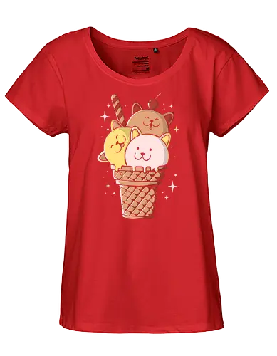 Ice Cats - cat, katze, eis, icecrm - Fairtrade Girl Shirt