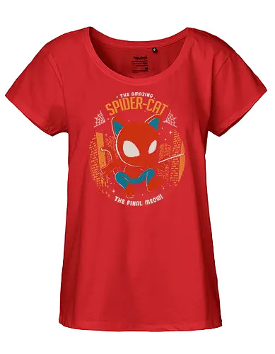 Spider Cat - spider, cat, hero, comic - Fairtrade Girl Shirt