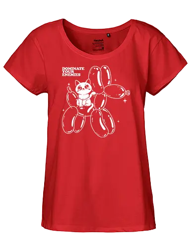 Dominate your enemies - cat, balloon, dog, Relationship - Fairtrade Girl Shirt