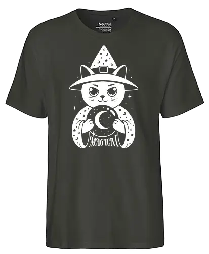 Magicat - cat, witch, witchcraft, magic - Fairtrade T-Shirt