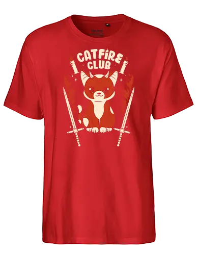 Cat Fire Club - cat, gothic, black magic, fire - Fairtrade T-Shirt