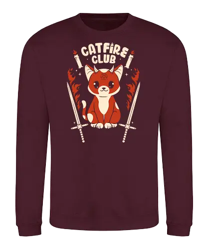 Cat Fire Club - cat, gothic, black magic, fire - Sweatshirt