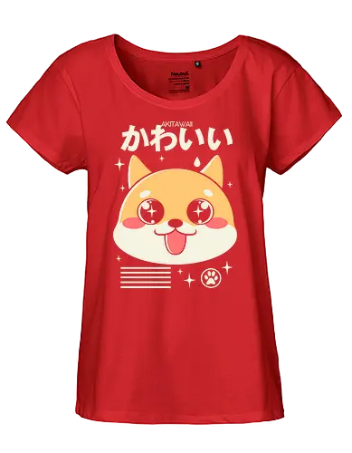 Akitawaii - akita, inu, dog, cute - Fairtrade Girl Shirt