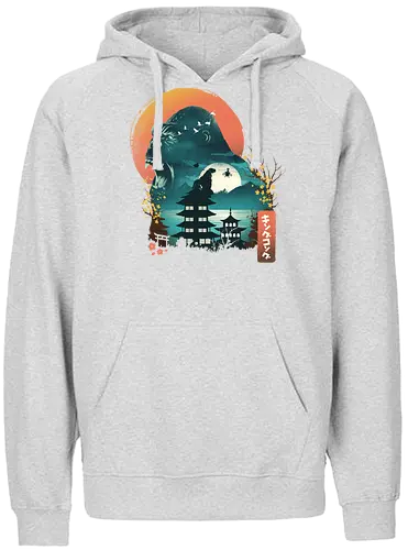 Edo Kaiju - japan, kaiju, Kaiju, ukiyo-e, monster, ape, Giant Ape - Fairtrade Hoodie