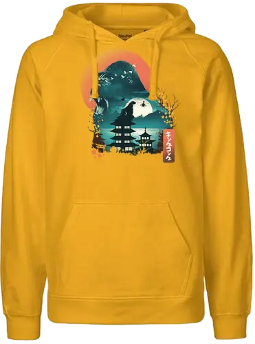 Edo Kaiju - japan, kaiju, Kaiju, ukiyo-e, monster, ape, Giant Ape - Fairtrade Hoodie