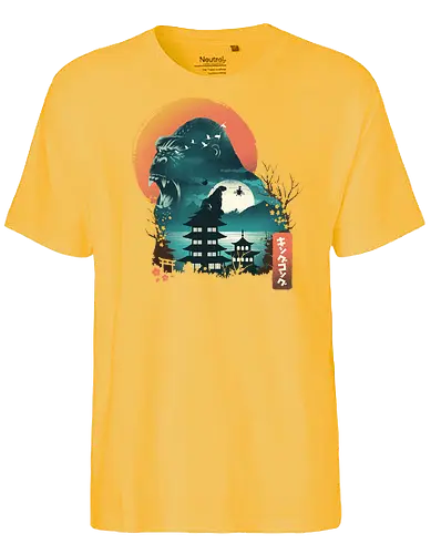 Edo Kaiju - japan, kaiju, Kaiju, ukiyo-e, monster, ape, Giant Ape - Fairtrade T-Shirt