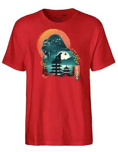 Edo Kaiju - japan, kaiju, Kaiju, ukiyo-e, monster, ape, Giant Ape - Fairtrade T-Shirt