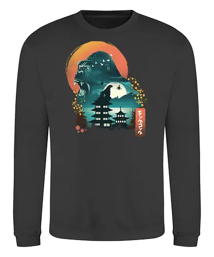 Edo Kaiju - japan, kaiju, Kaiju, ukiyo-e, monster, ape, Giant Ape - Sweatshirt