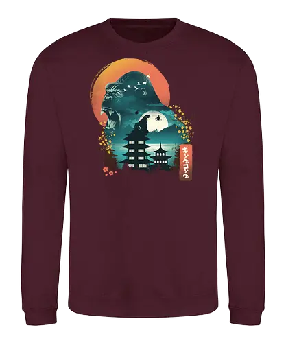 Edo Kaiju - japan, kaiju, Kaiju, ukiyo-e, monster, ape, Giant Ape - Sweatshirt