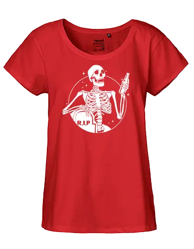 Skull Beer - skeleton, skelett, bier, rip, death - Fairtrade Girl Shirt