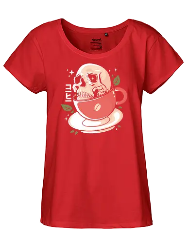 Skull coffee - skull, schädel, tasse, cup, t - Fairtrade Girl Shirt