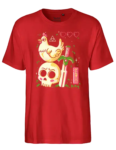 Game Over - chicken, huhn, legend, Hero of Time - Fairtrade T-Shirt