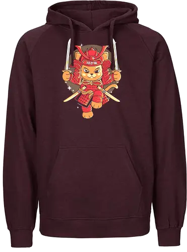 Samurai Cat - samurai, cat, katze, japan - Fairtrade Hoodie