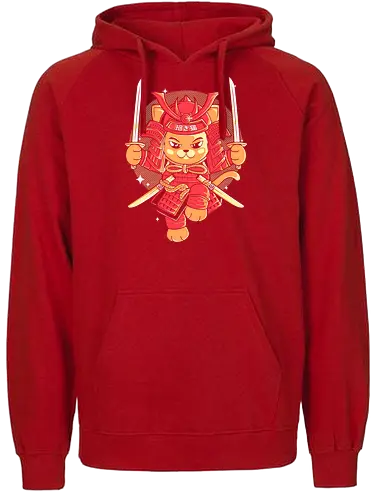 Samurai Cat - samurai, cat, katze, japan - Fairtrade Hoodie