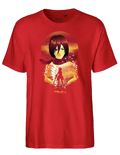 Mikasa Sunset - attack, titan, Mikasa, anime, manga - Fairtrade T-Shirt