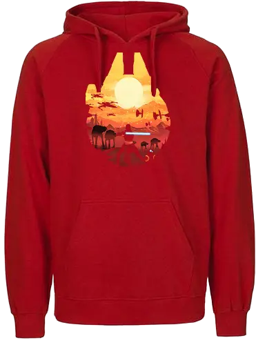 Space Sunset - scifi, movie, space opera, falcon - Fairtrade Hoodie