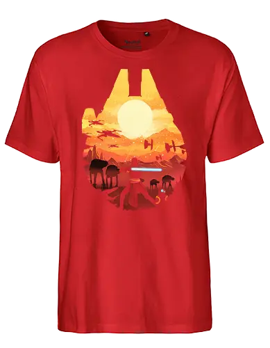 Space Sunset - scifi, movie, space opera, falcon - Fairtrade T-Shirt