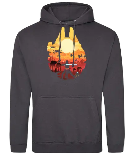 Space Sunset - scifi, movie, space opera, falcon - Standard Hoodie
