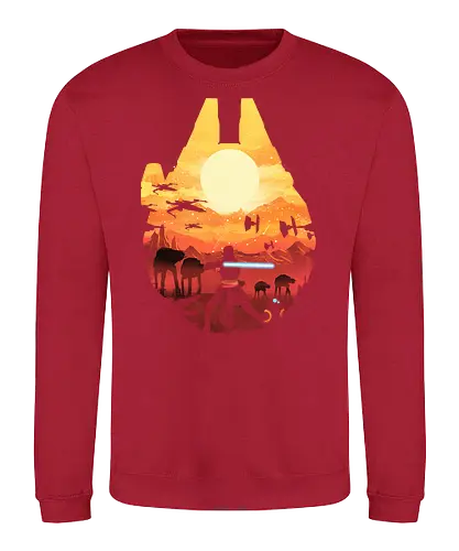 Space Sunset - scifi, movie, space opera, falcon - Sweatshirt