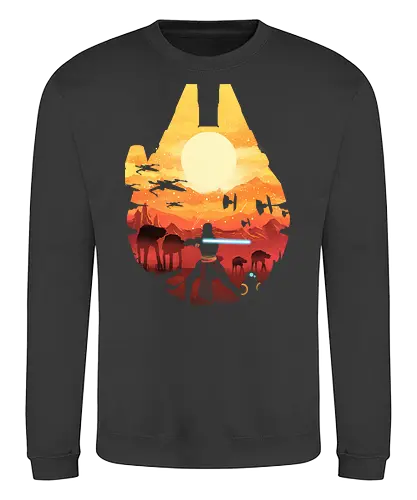 Space Sunset - scifi, movie, space opera, falcon - Sweatshirt