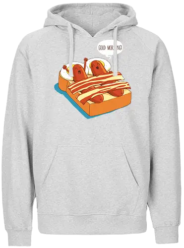Breakfast in Bed - morning, würstchen, morgen, bett, aufwachen - Fairtrade Hoodie