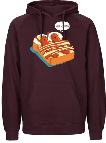 Breakfast in Bed - morning, würstchen, morgen, bett, aufwachen - Fairtrade Hoodie