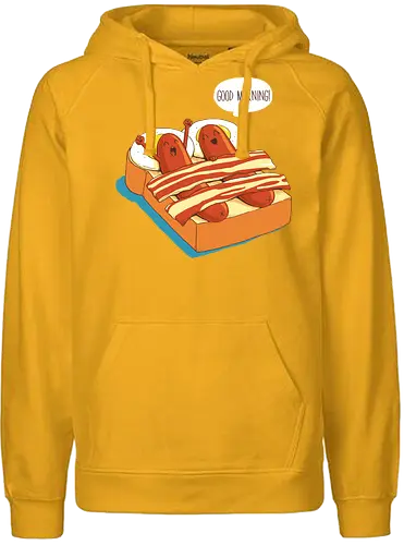 Breakfast in Bed - morning, würstchen, morgen, bett, aufwachen - Fairtrade Hoodie