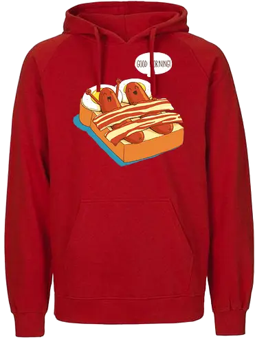 Breakfast in Bed - morning, würstchen, morgen, bett, aufwachen - Fairtrade Hoodie