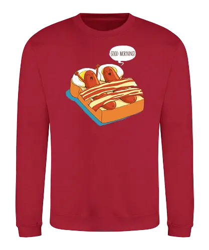 Breakfast in Bed - morning, würstchen, morgen, bett, aufwachen - Sweatshirt