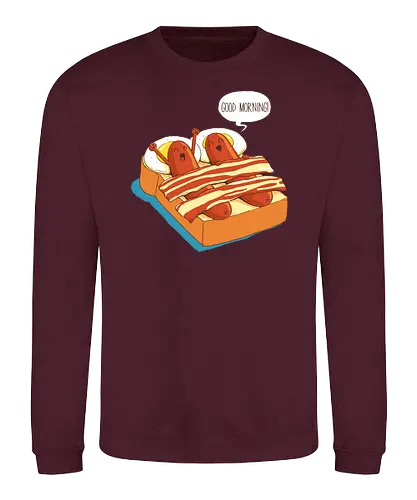 Breakfast in Bed - morning, würstchen, morgen, bett, aufwachen - Sweatshirt