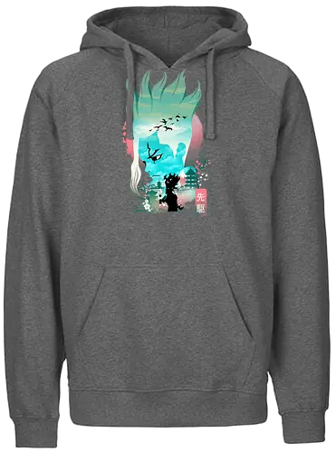 Senku Landscape - anime, Dr.Stone, Senku - Fairtrade Hoodie