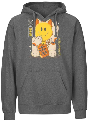 Smile Maneki Neko - Maneki, neko, lucky cat, Smile - Fairtrade Hoodie