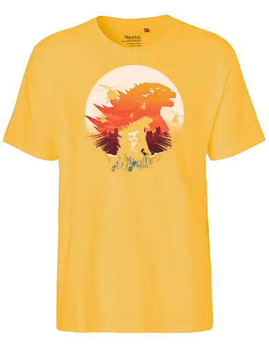 King Kaiju Sunset - kaiju, attack, japan - Fairtrade T-Shirt