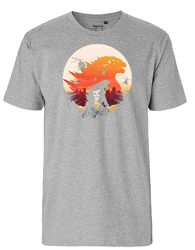 King Kaiju Sunset - kaiju, attack, japan - Fairtrade T-Shirt