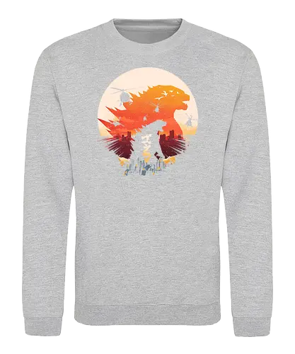 King Kaiju Sunset - kaiju, attack, japan - Sweatshirt