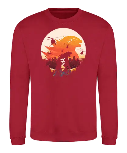 King Kaiju Sunset - kaiju, attack, japan - Sweatshirt