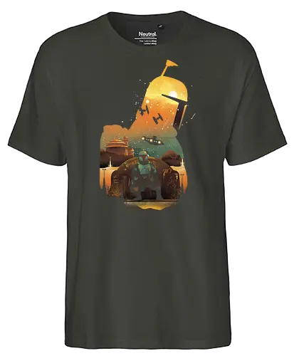 Bounty Hunter Sunset - scifi, bounty hunter, space opera - Fairtrade T-Shirt