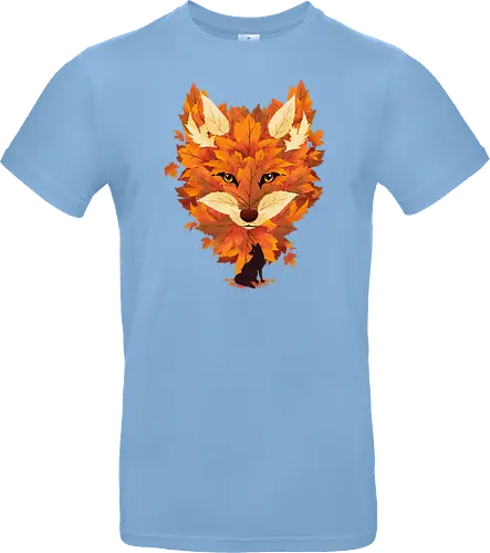 Red Fox and Falling Leaves - fox, fuchs, herbst, blätter - Standard T-Shirt