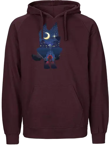Bluey Landscape - dog, cartoon, hund, blue - Fairtrade Hoodie